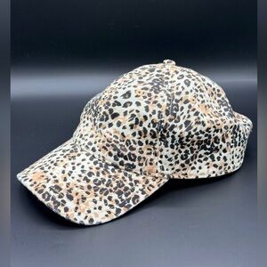 NWOT NEW Aerie 100% Cotton Leopard Print Baseball Hat Cap Soft Oat Animal Print